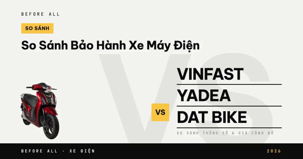 So Sánh Bảo Hành Xe Máy Điện: VinFast, Yadea, Dat Bike, Before All